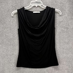 D Exterior‎ Top Womens Black Cowl Neck Lightweight Tank Blouse sleeveless